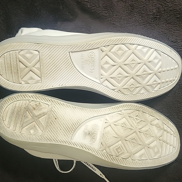 Converse Unisex Men 8.5 Women 10.5 white Chuck Taylor high top with logo laces - Picture 5 of 9